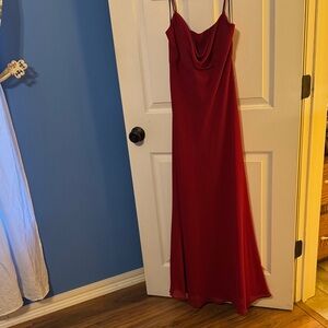 Michelangelo Red Cowl Neck Maxi Dress